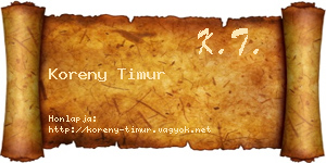 Koreny Timur névjegykártya